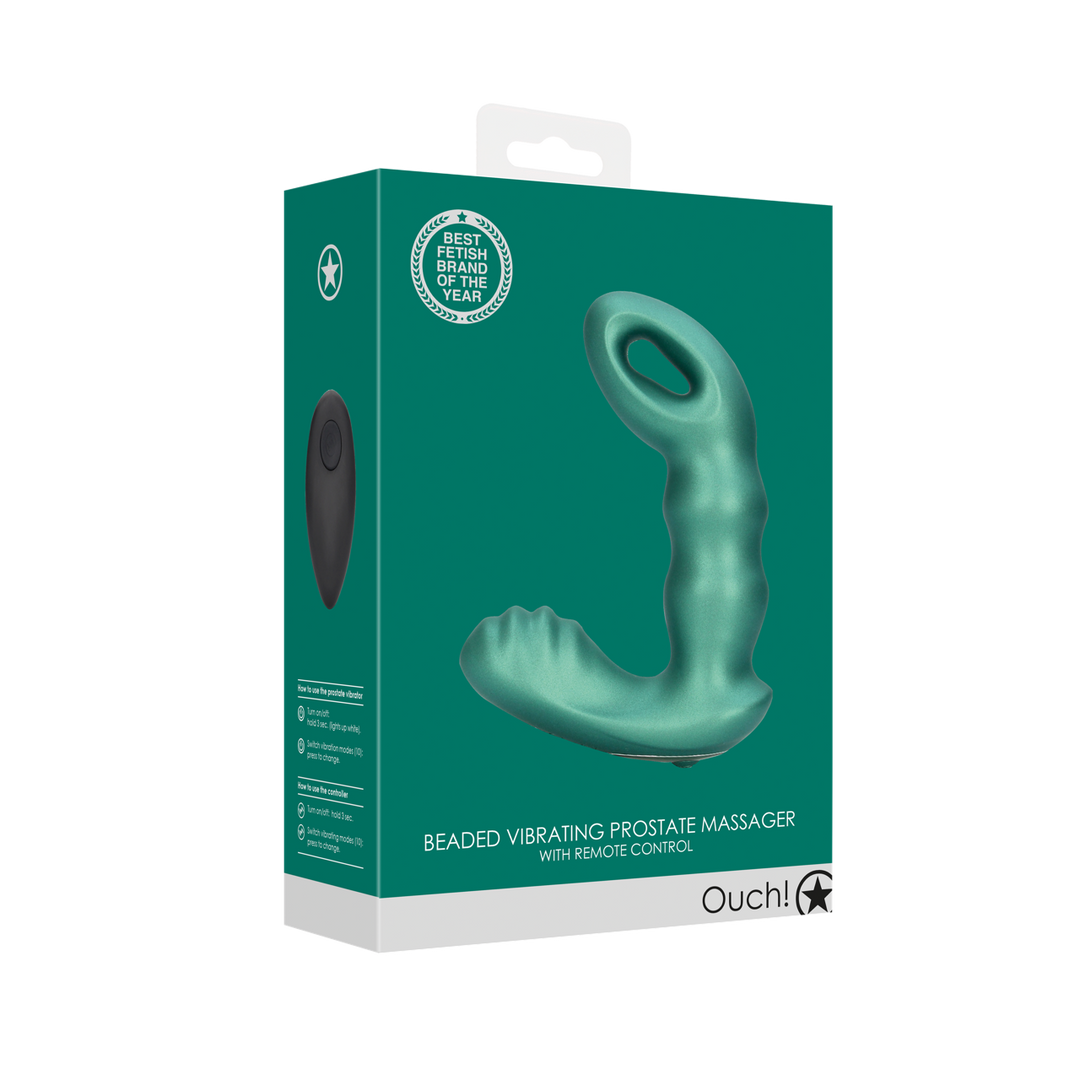 Prostata-Vibrator mit Perlen und Fernbedienung Schwarz
