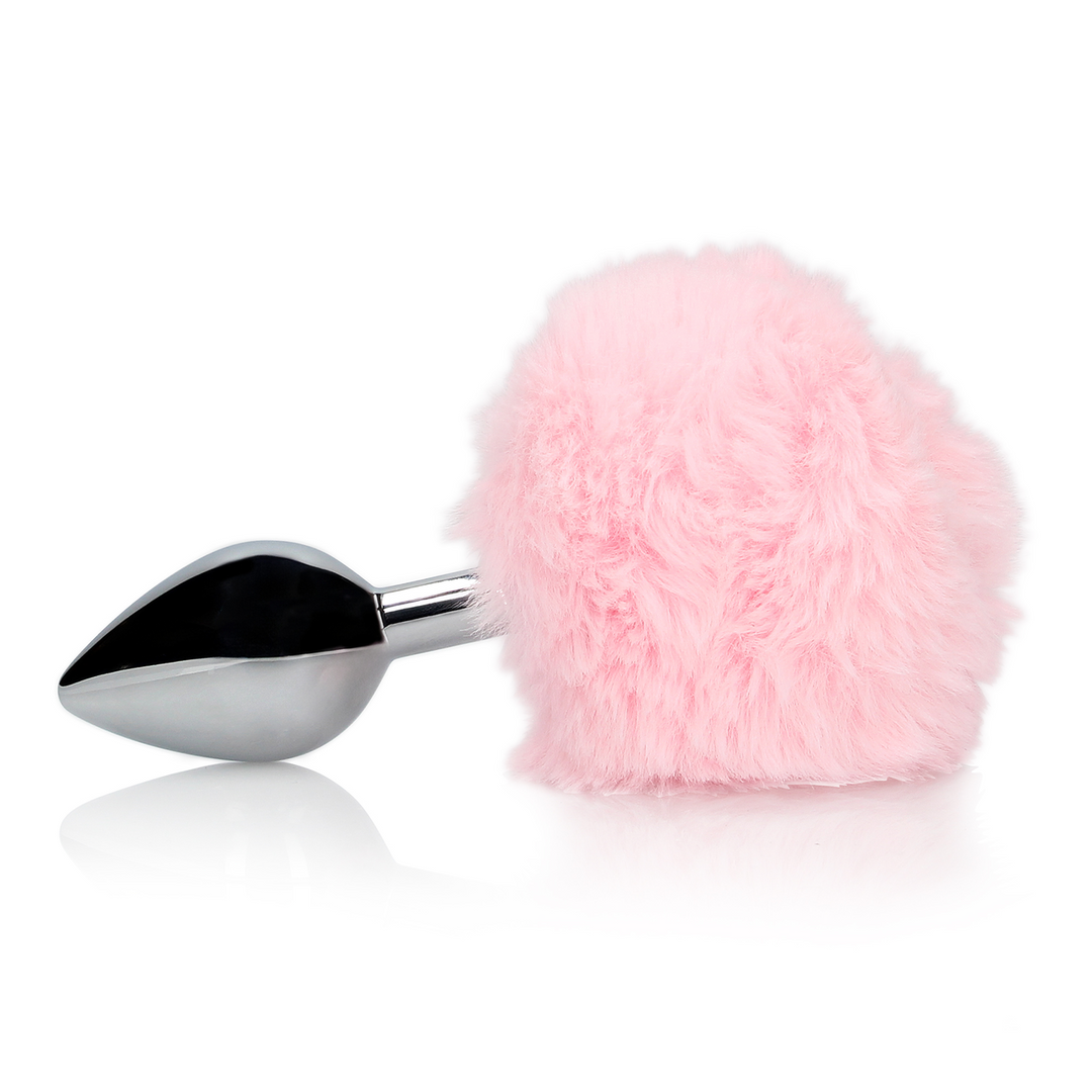 Analplug Metall mit Hasenschwanz Schwarz