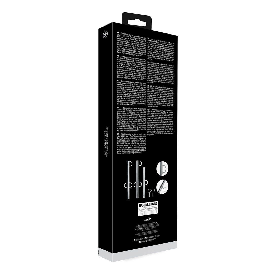 Spreizstange mit mehreren Haken Silber 76,5 cm