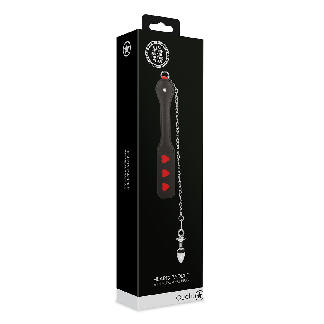 Analplug Metall mit Herz-Paddle Schwarz 4,1 x Ø 2,5 cm