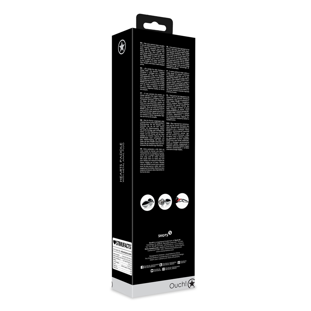 Analplug Metall mit Herz-Paddle Schwarz 4,1 x Ø 2,5 cm