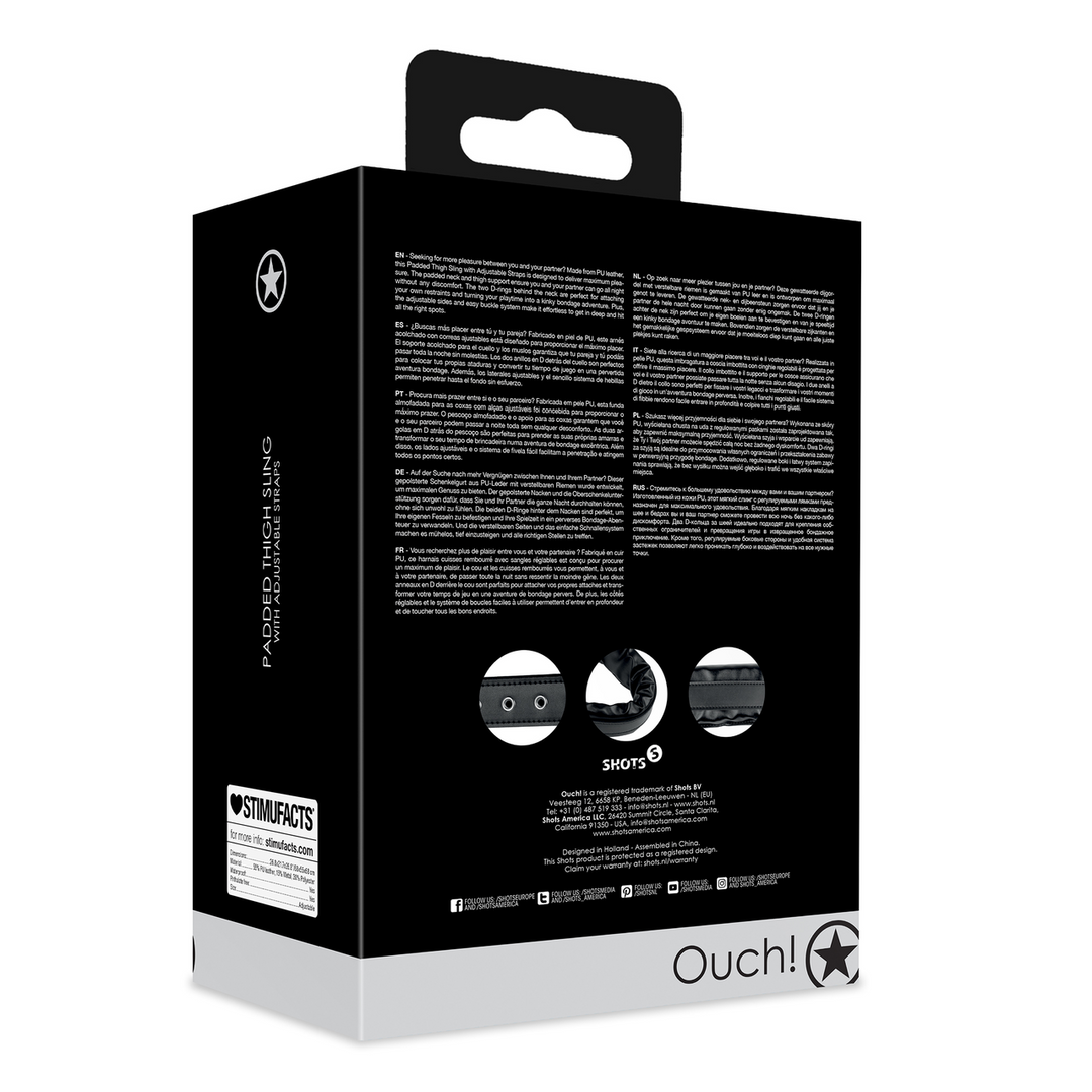 Oberschenkel-Schlaufen gepolstert mit verstellbaren Gurten Schwarz 68 cm