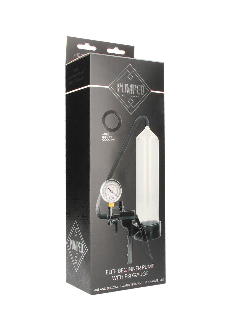 Penispumpe Elite für Anfänger mit PSI-Anzeige Durchsichtig 21 x Ø 6,5 cm