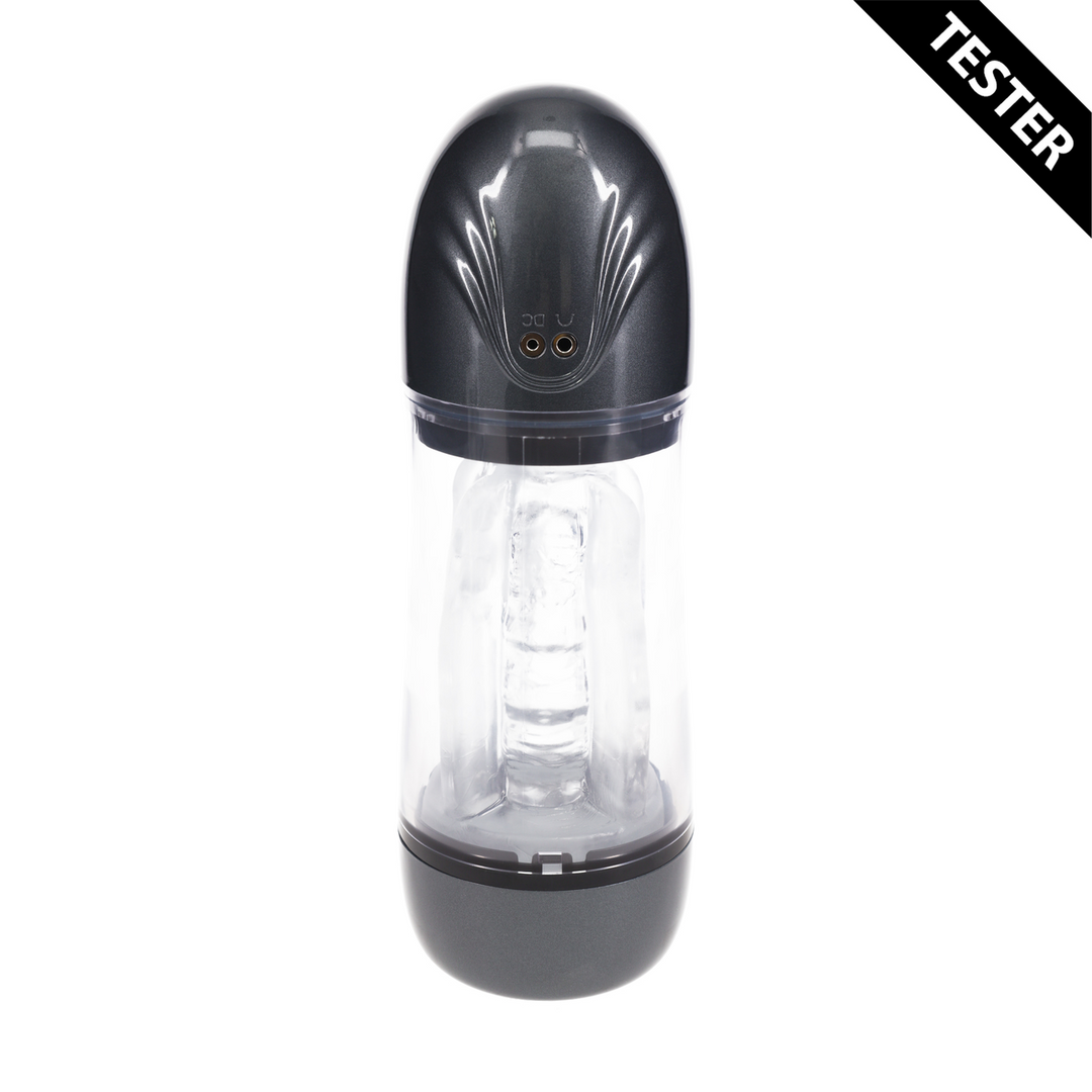 Masturbator SonicPull mit Saug- und Vibrationsfunktion Gun Metal 14 x Ø 8,5 cm
