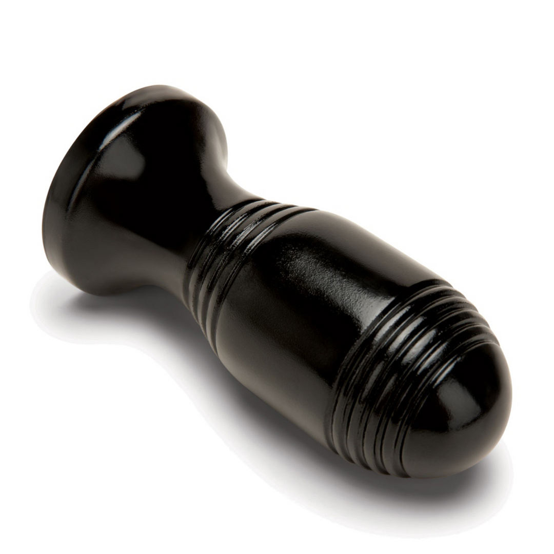 Analplug gerippt Schwarz 10 cm