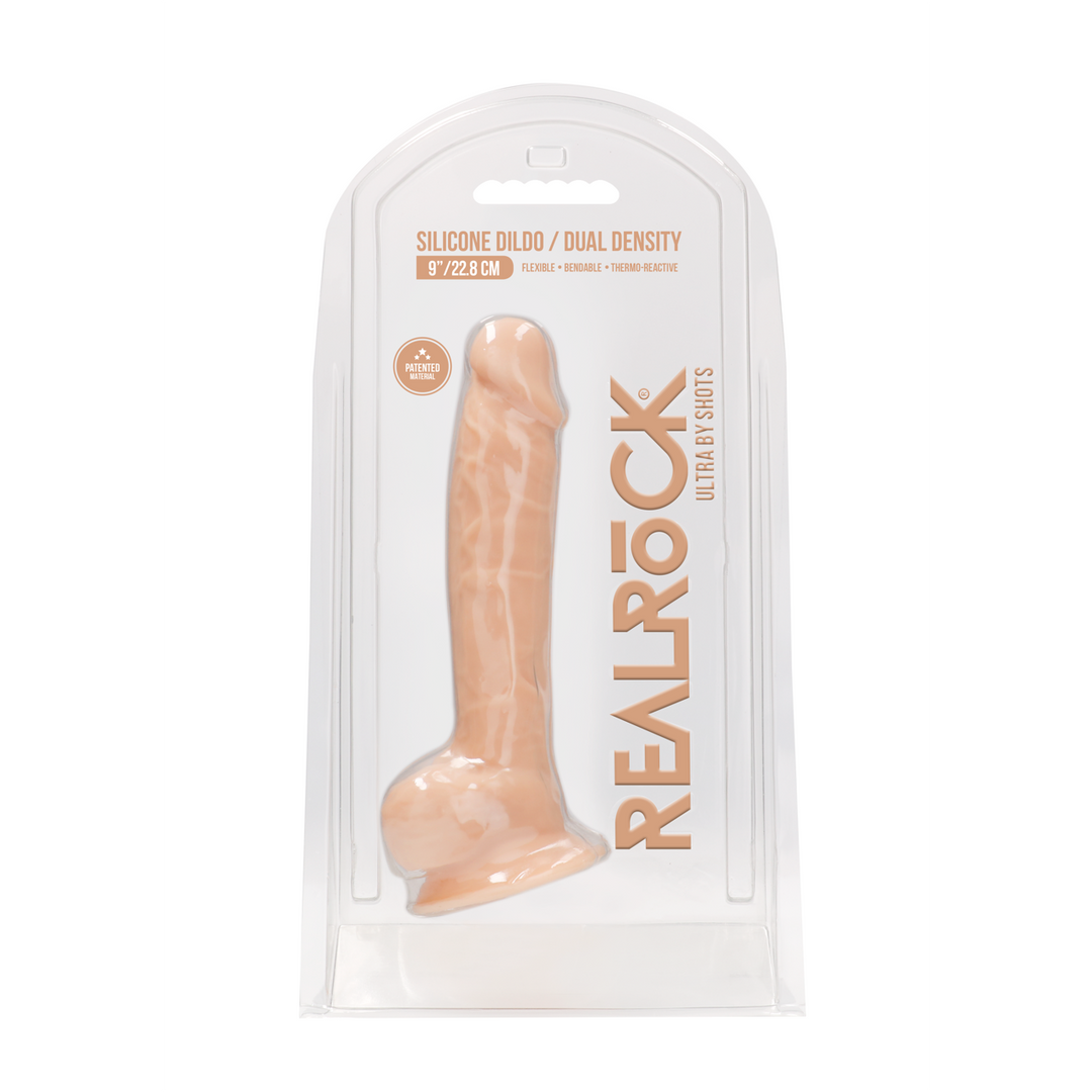 Dildo Silikon mit Hoden Hautfarbe 23 x Ø 4,5 cm