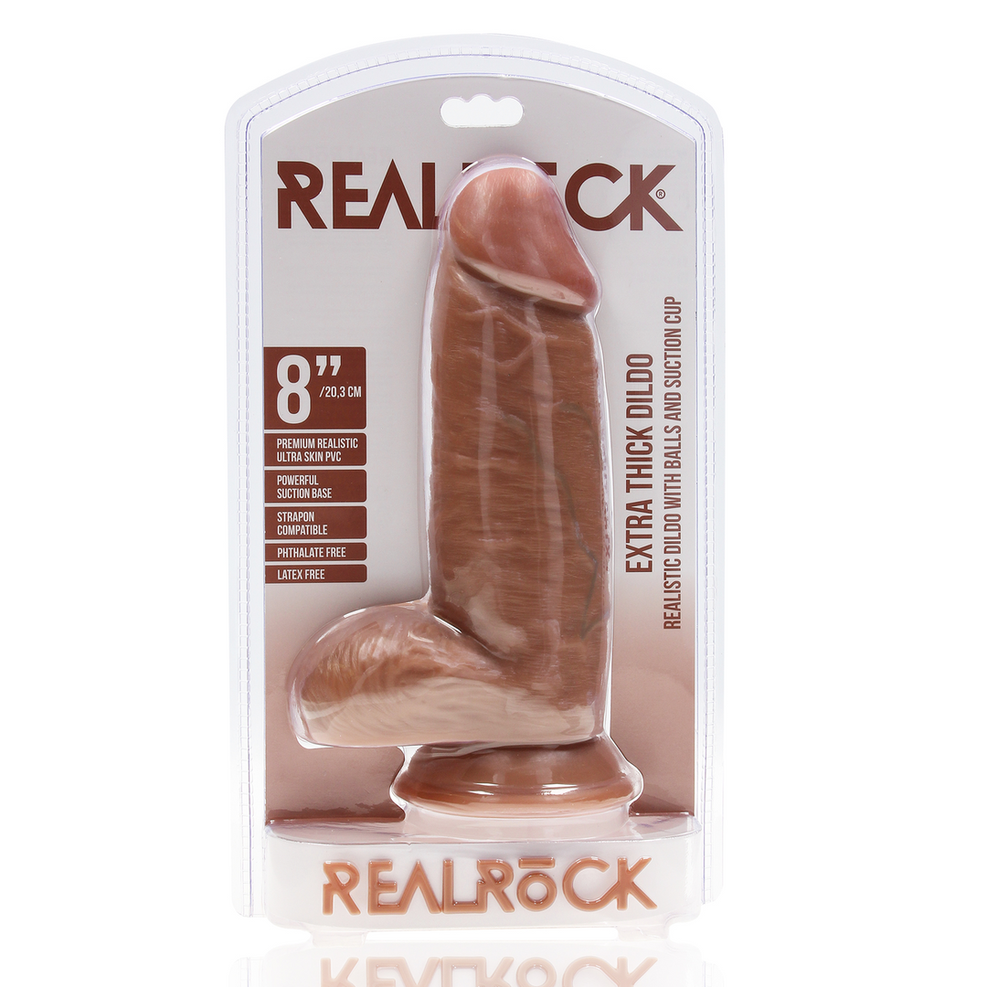 Realistischer Dildo extra dick gerade mit Hoden Schwarz 16,5 x Ø 6,6 cm