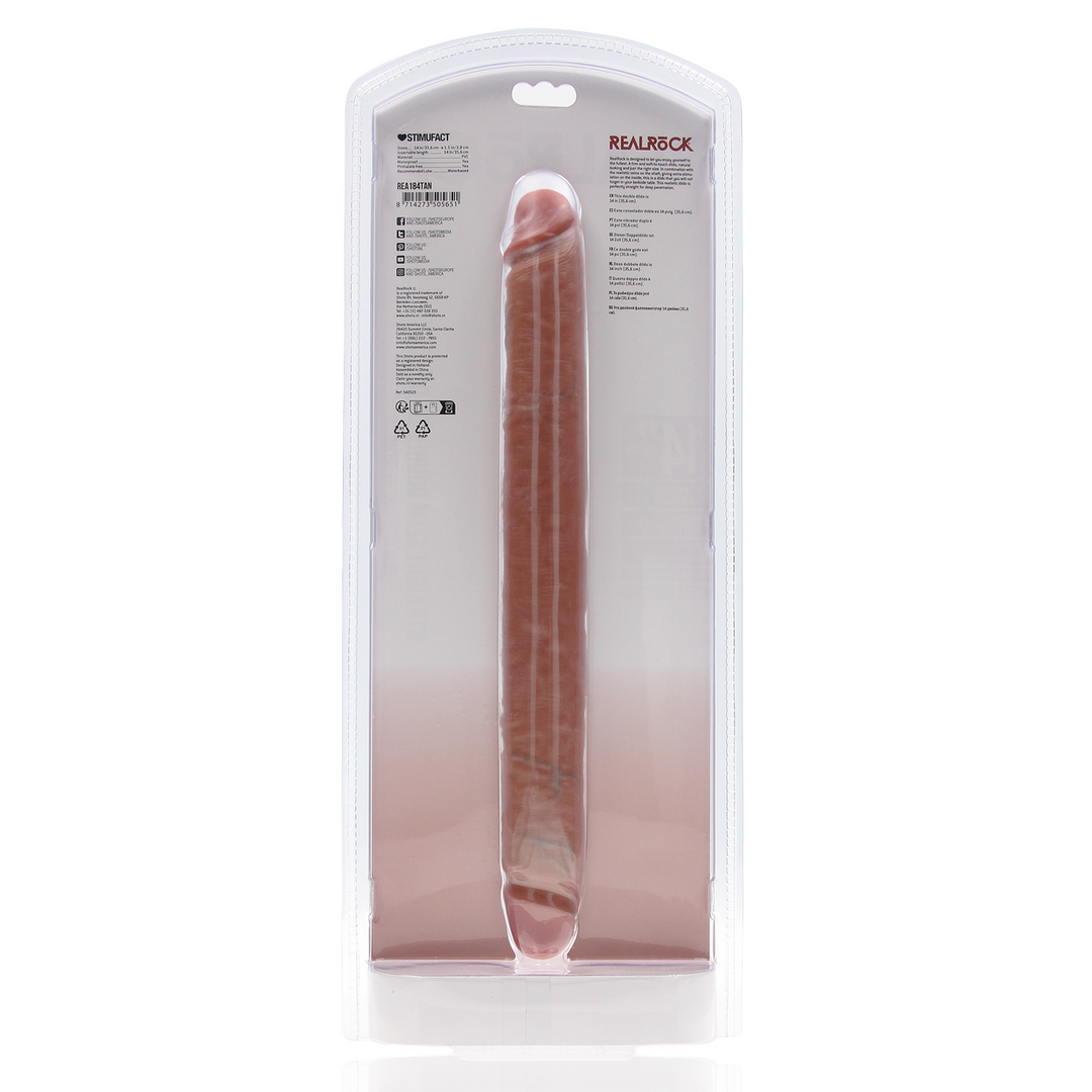 Dildo Slim doppelendig Schwarz 35,6 x Ø 3,8 cm