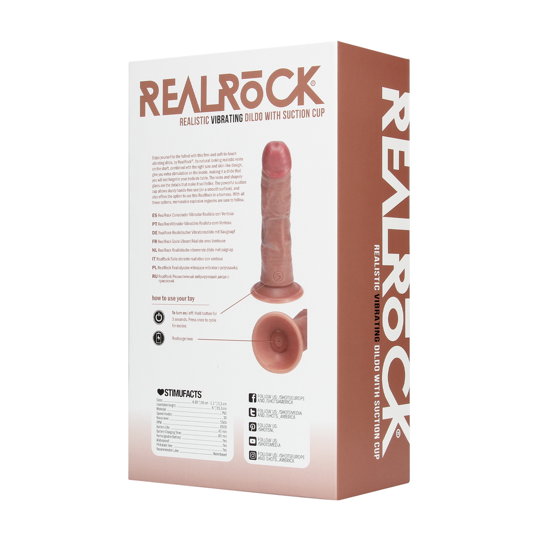 Vibrator realistisch gebogen Hautfarbe 15 x Ø 3 cm