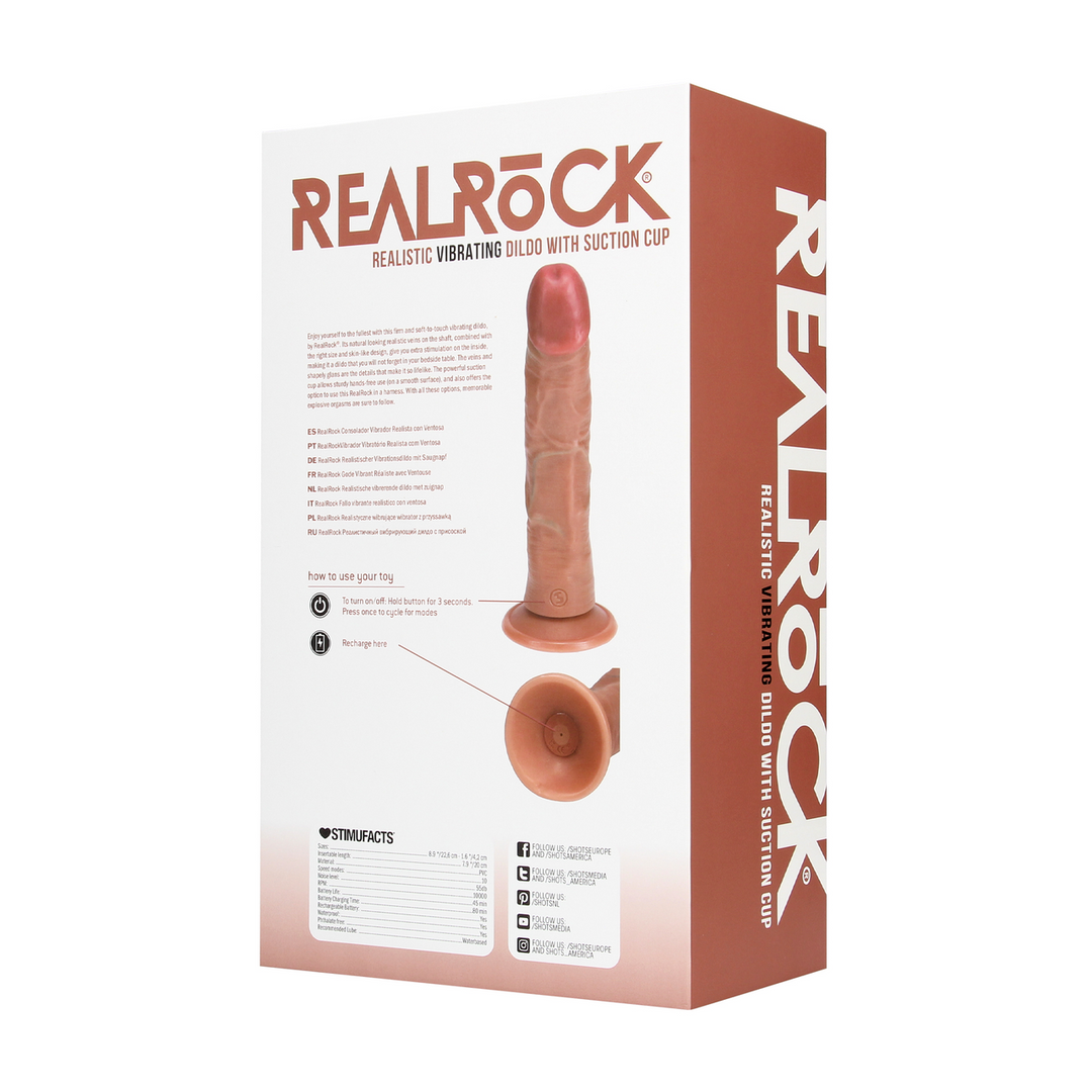 Vibrator realistisch gebogen Hautfarbe 20 x Ø 4 cm