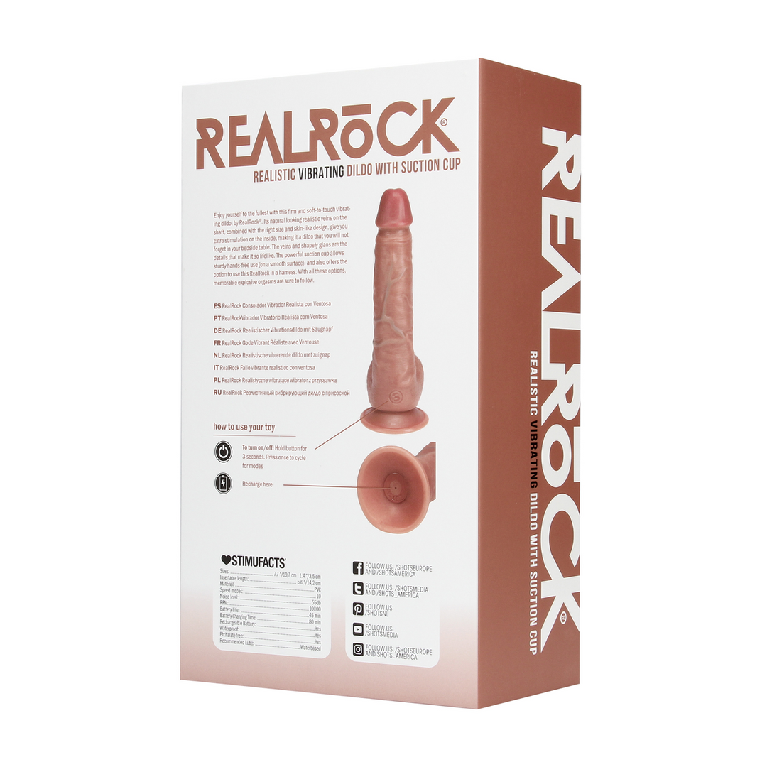 Vibrator realistisch gerade mit Hoden Hautfarbe 14 x Ø 3 cm