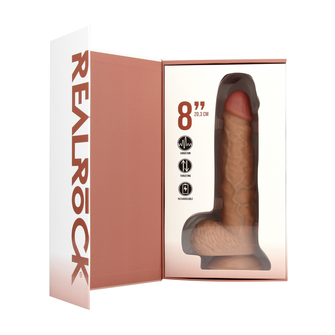 Vibrator realistisch gerade stoßend mit Hoden Hautfarbe 16 x Ø 4 cm