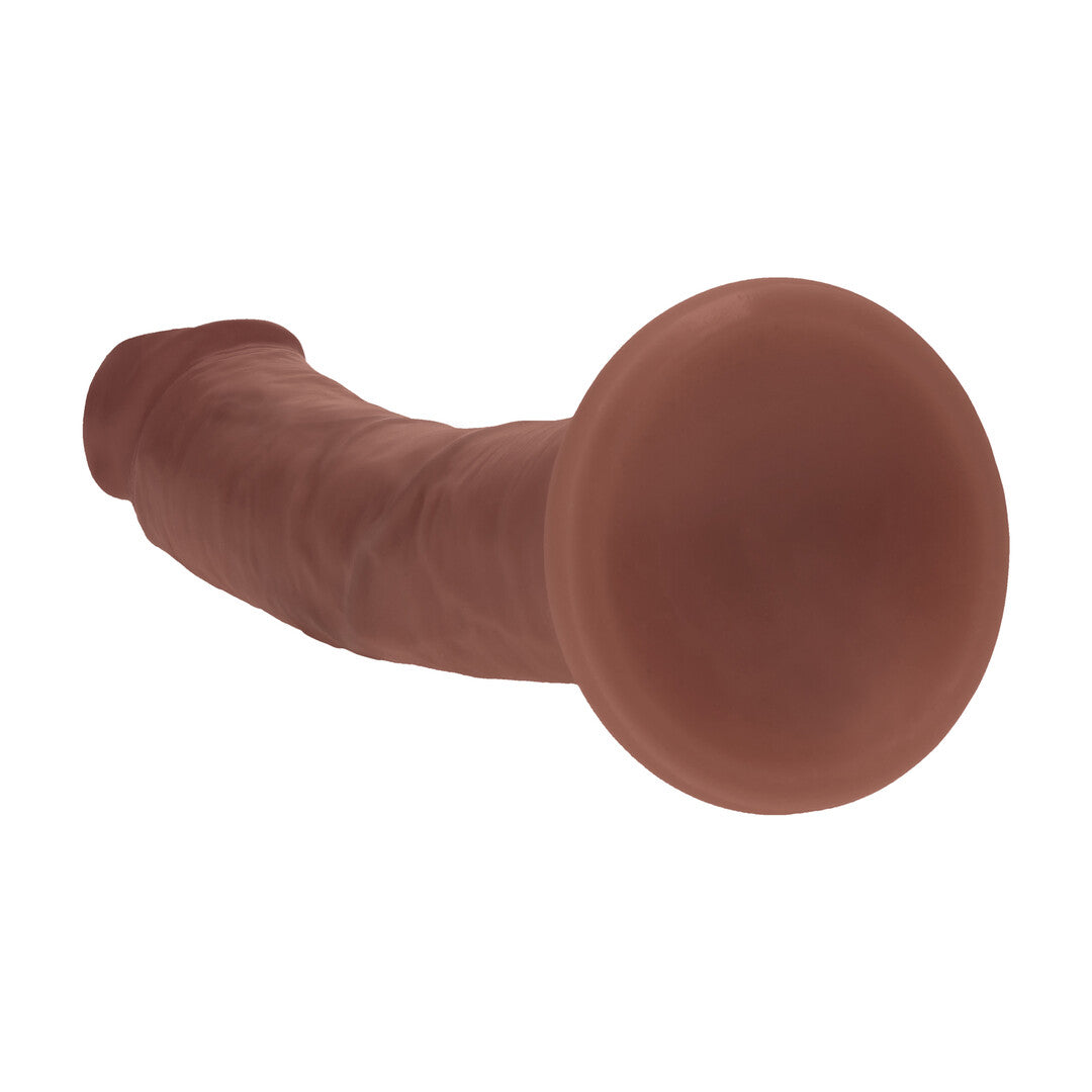 Realistischer Dildo RealRock Dual Density gebogen mit Saugfuß Braun 17,05 x 3,4 cm – Ansicht 4