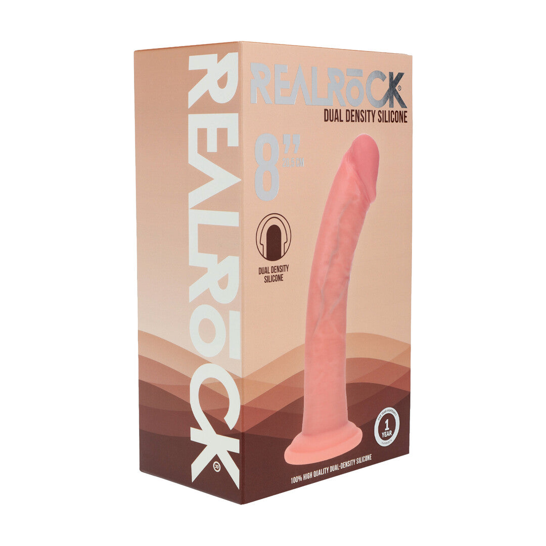Realistischer Dildo RealRock Dual Density gebogen mit Saugfuß Natur 22,3 x 4,3 cm – Ansicht 2