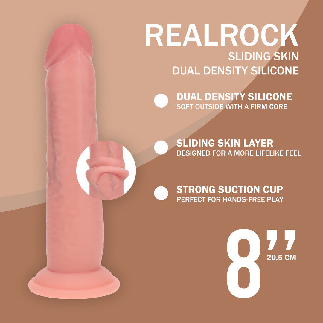Realistischer Dildo Dual Density Gleithaut Braun 20,5 x Ø 4,3 cm