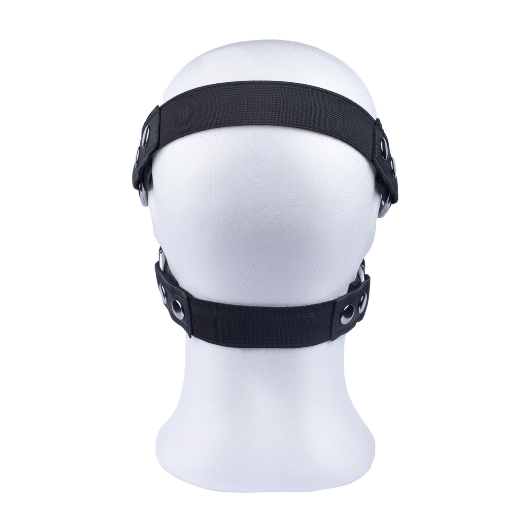 Ledermaske mit Reißverschluss Schwarz
