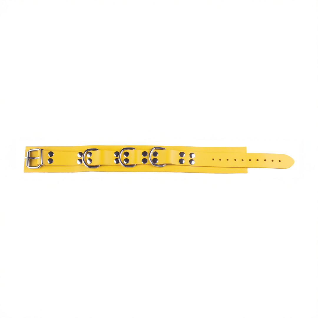 Lederhalsband Ultra Gelb