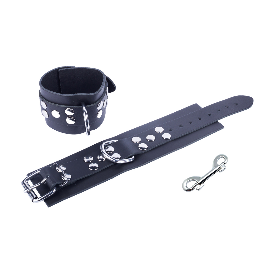 Leder-Handschellen Ultra Schwarz