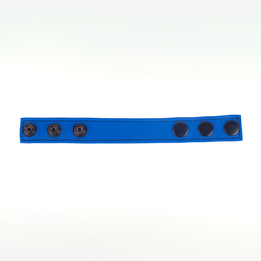 Penisring Cocky Leder verstellbar Blau