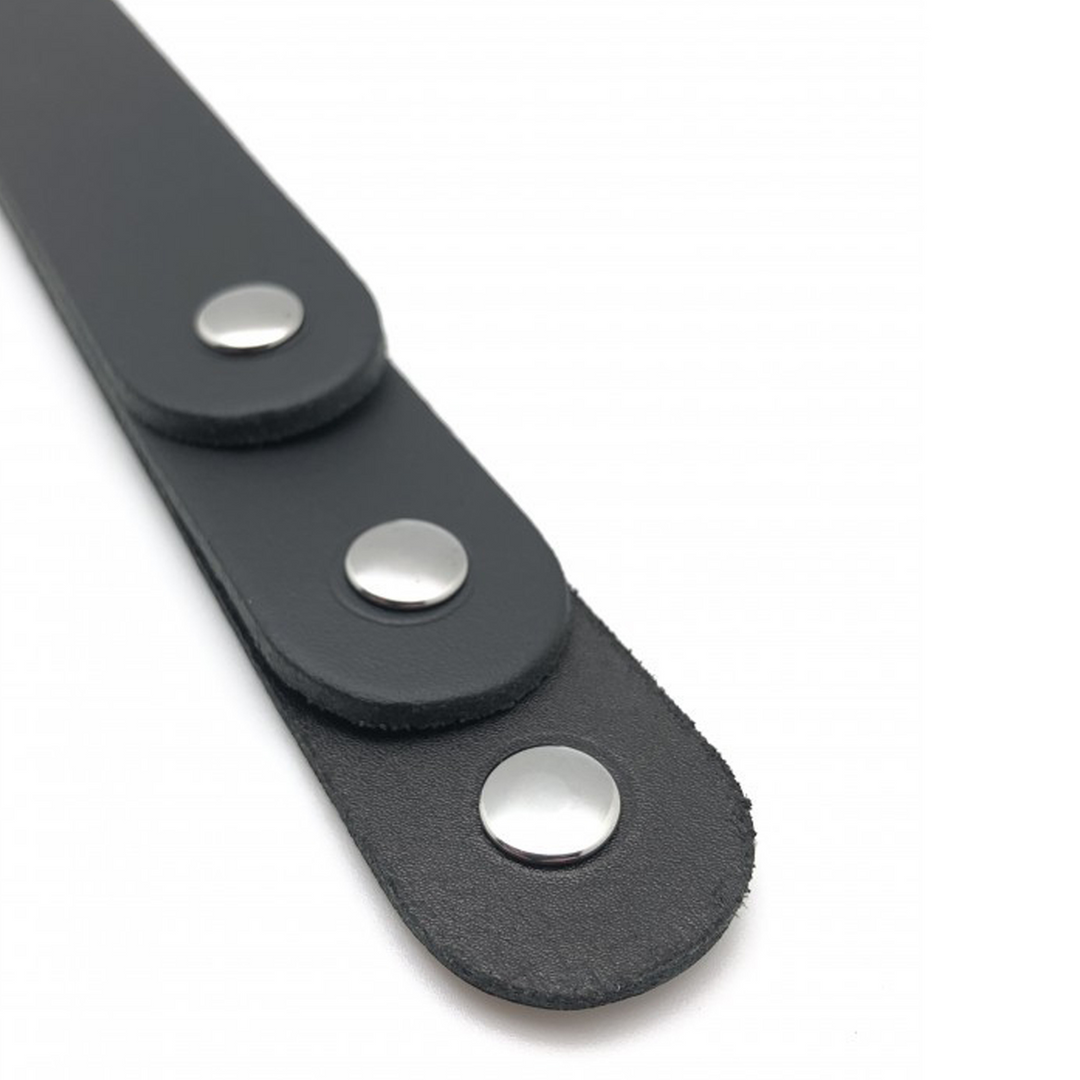 Lederpaddel mit 3 Riemen Schwarz 39,5 cm
