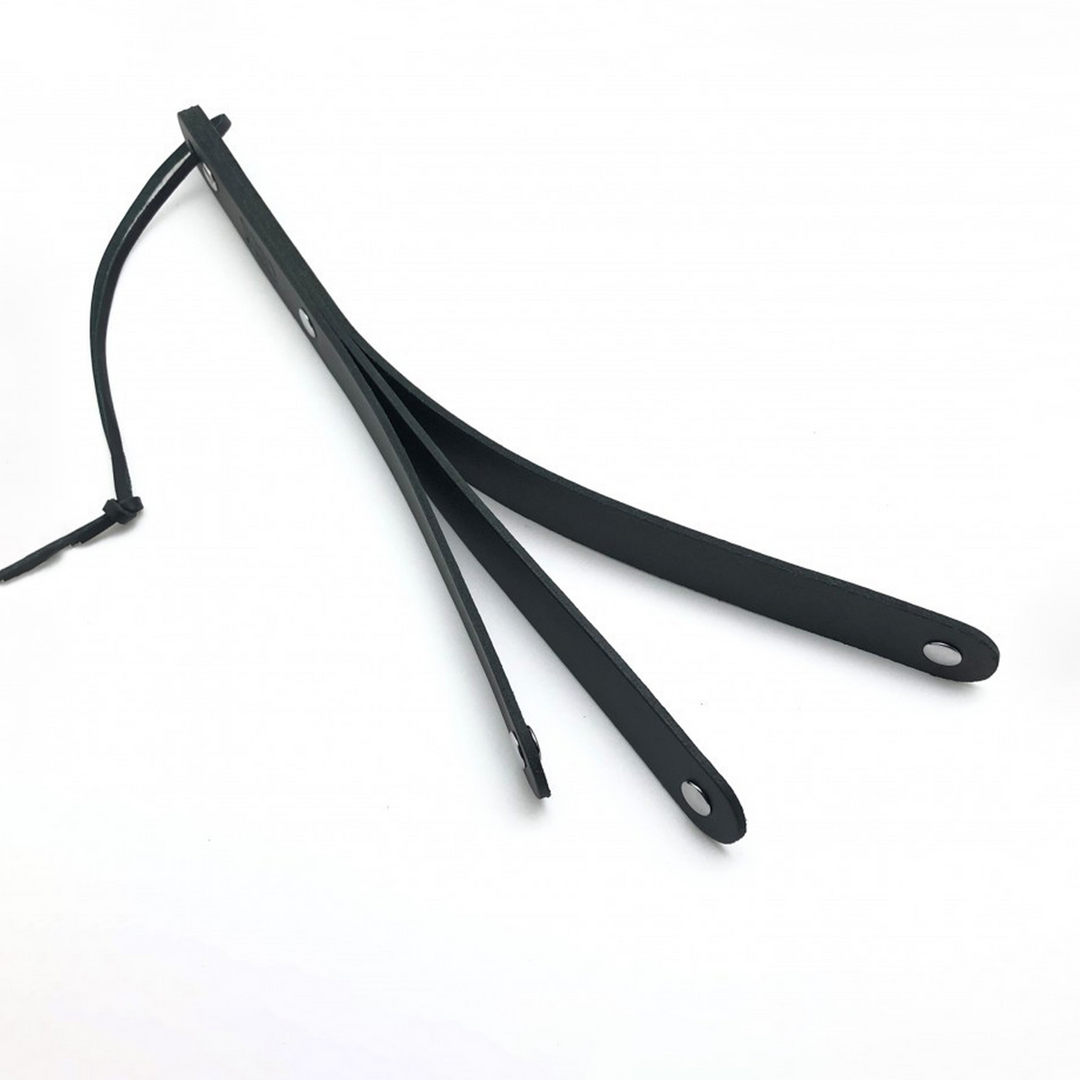 Lederpaddel mit 3 Riemen Schwarz 39,5 cm
