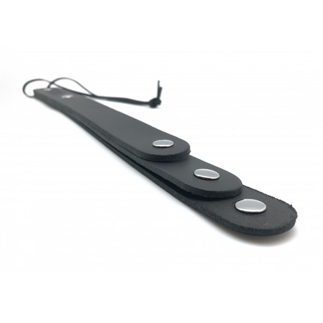 Lederpaddel mit 3 Riemen Schwarz 39,5 cm