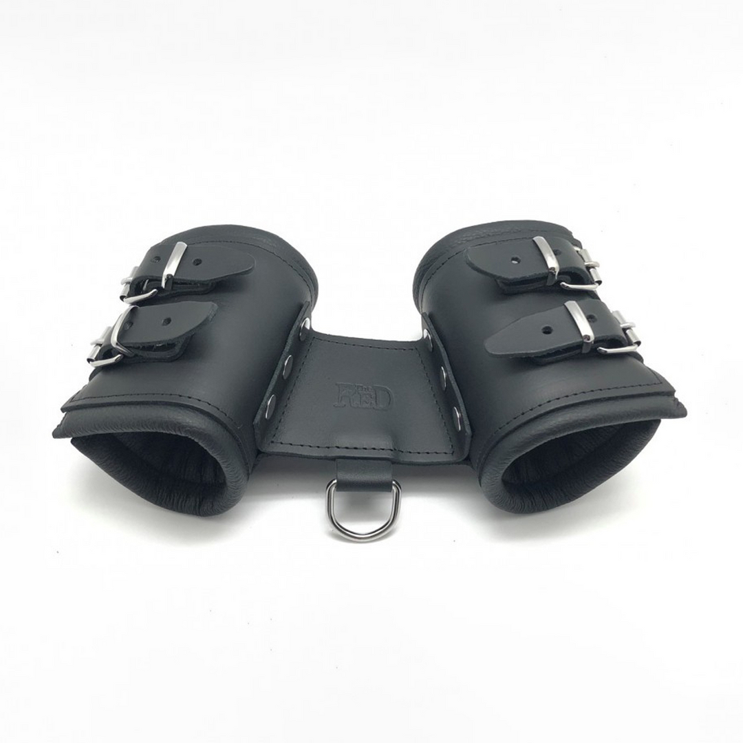 Leder-Doppelhandschellen Schwarz