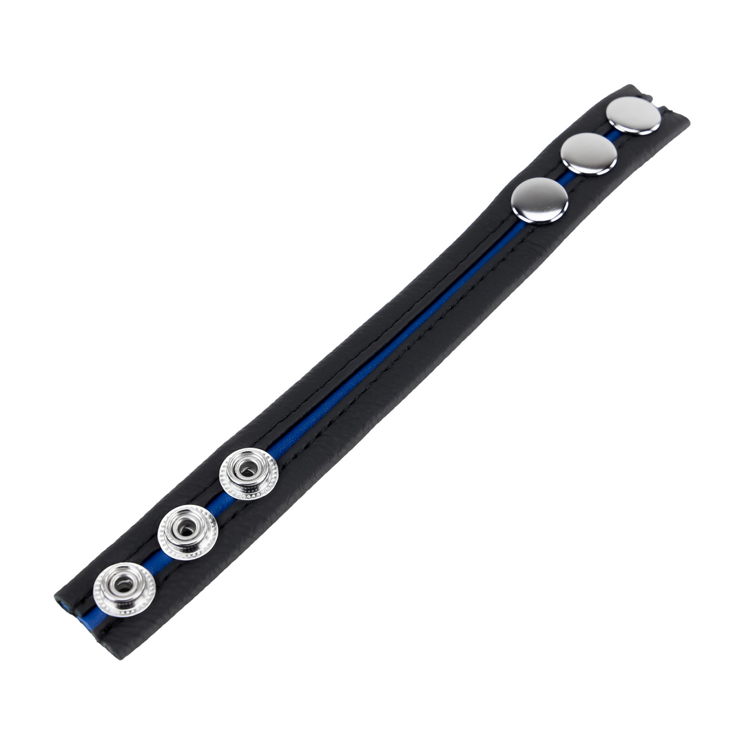Penisring Leder verstellbar Blau