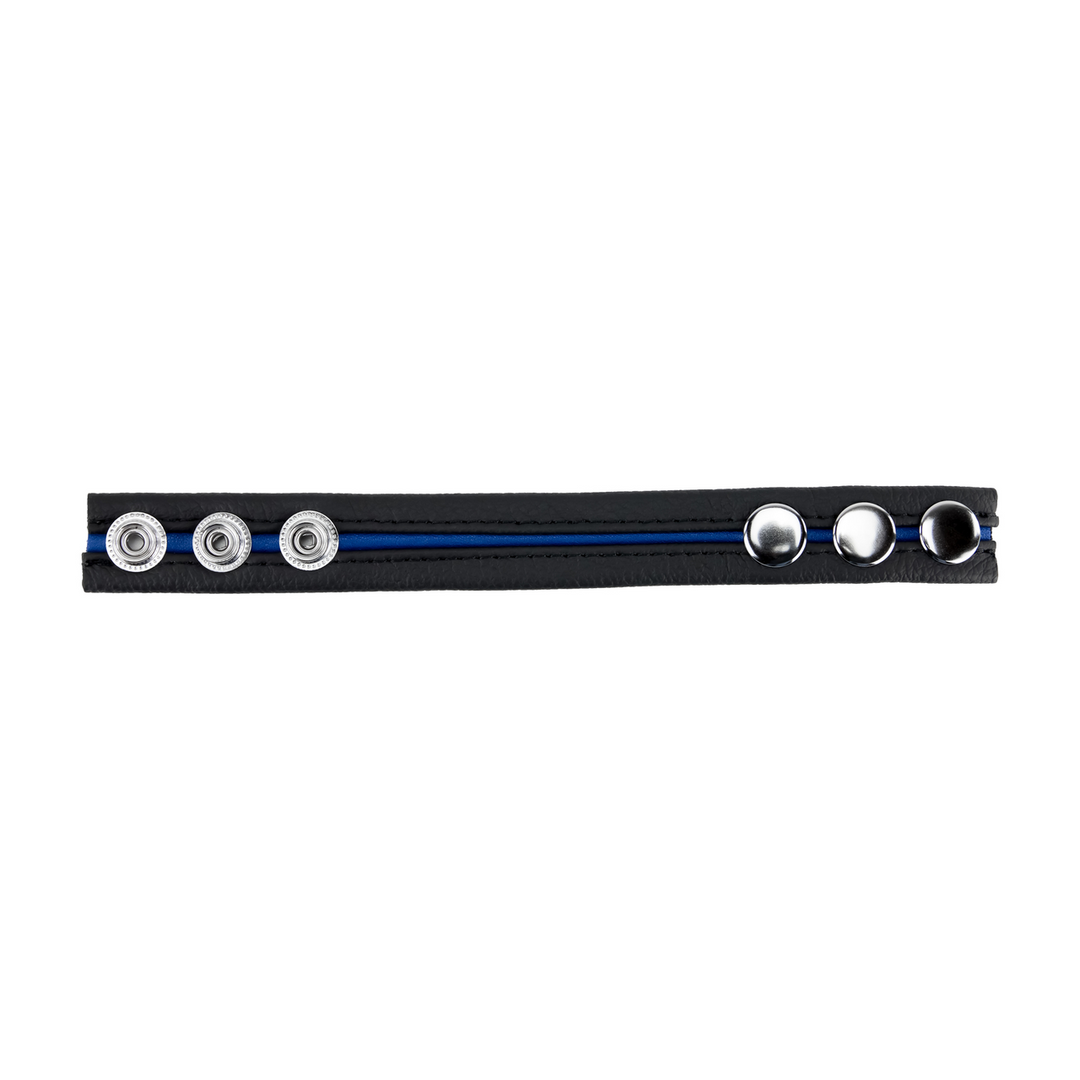 Penisring Leder verstellbar Blau