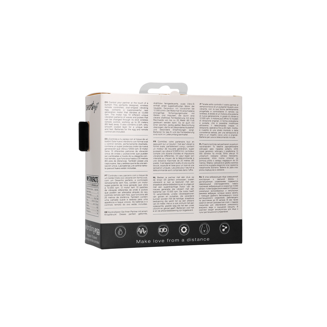 Vibro-Ei mit 10 Geschwindigkeiten und Fernbedienung Schwarz 8 x Ø 3,4 cm
