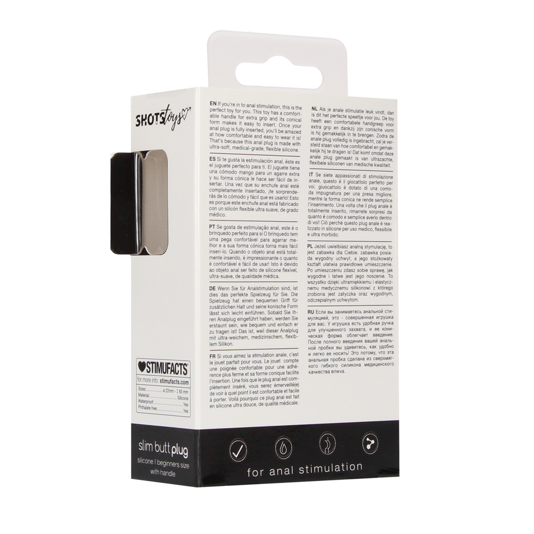 Analplug Slim für Anfänger Schwarz 7,5 x Ø 2,2 cm