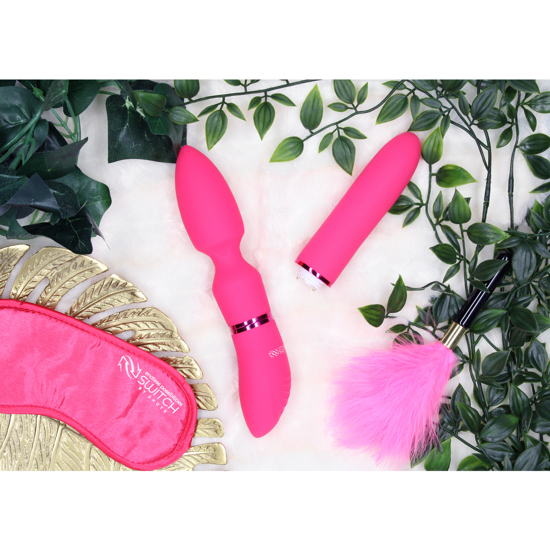 Vibrator Vergnügungsset #4 mit verschiedenen Aufsätzen Schwarz