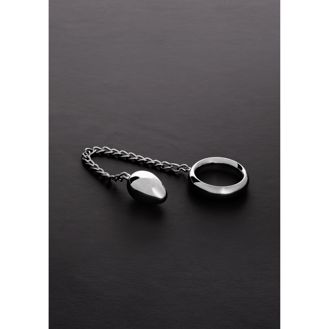 Penisring Donut mit Anal-Ei Silber 28,9 cm