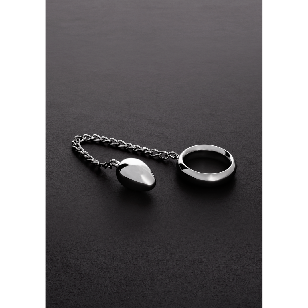 Penisring Donut mit Anal-Ei Silber 28,9 cm