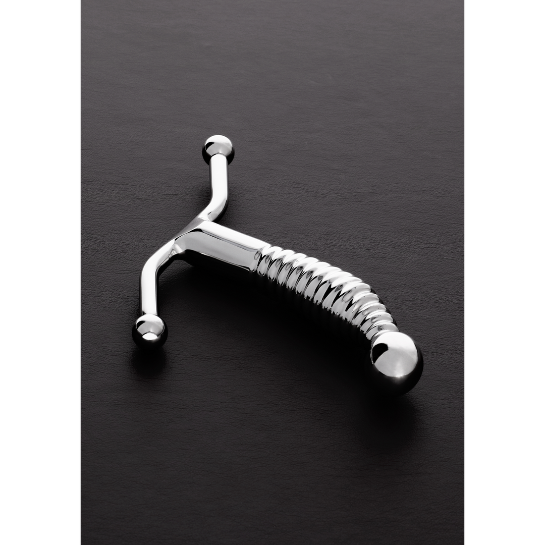Stimulator P-Punkt geriffelt Silber 16 cm