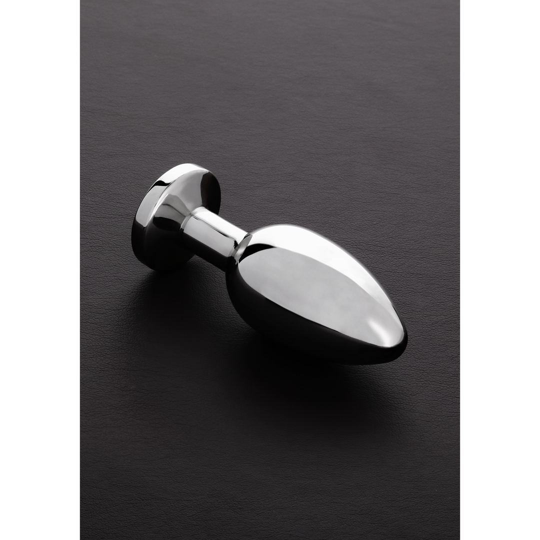 Analplug mit Schmuckstein Silber 10,4 cm