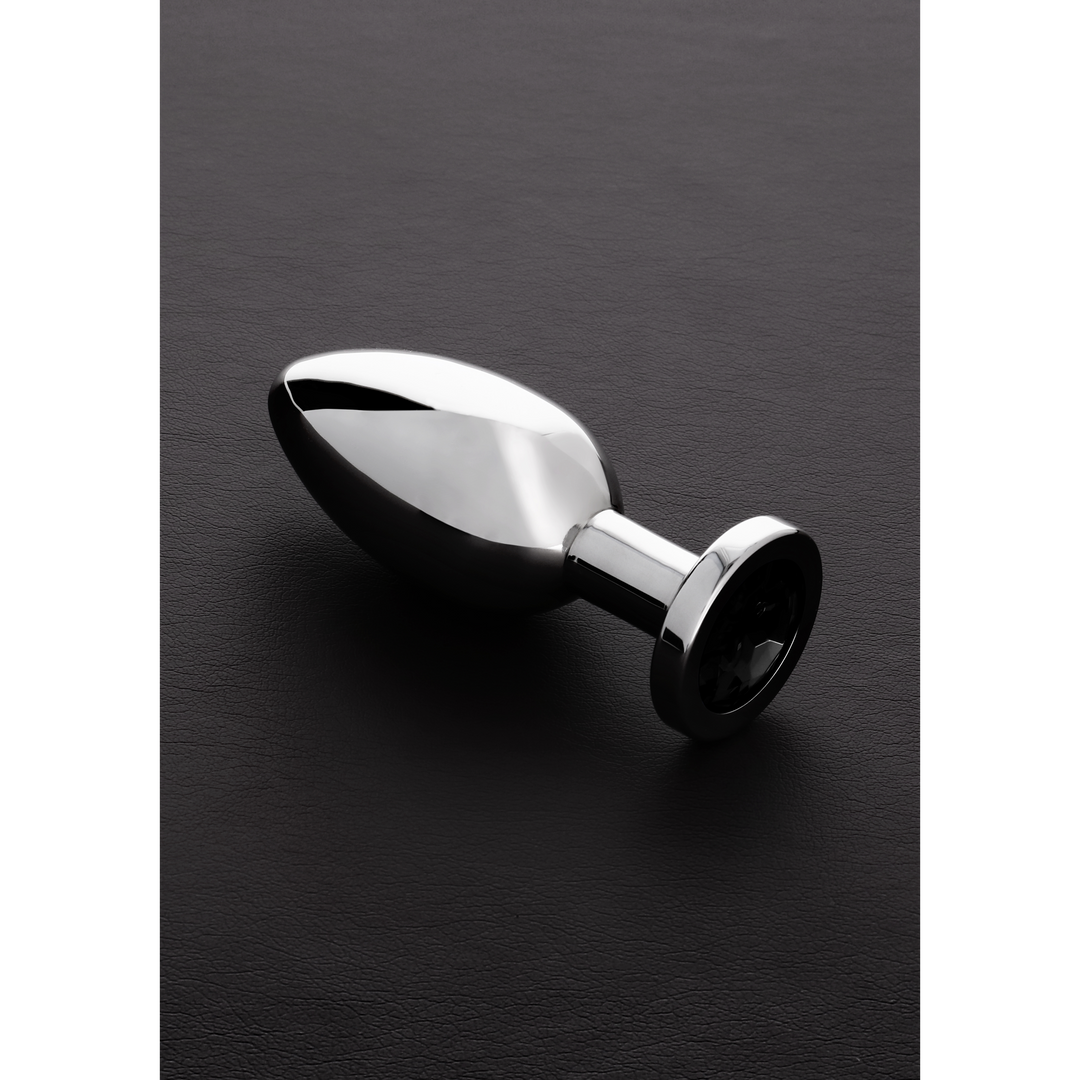 Analplug mit Schmuckstein Silber 10,4 cm