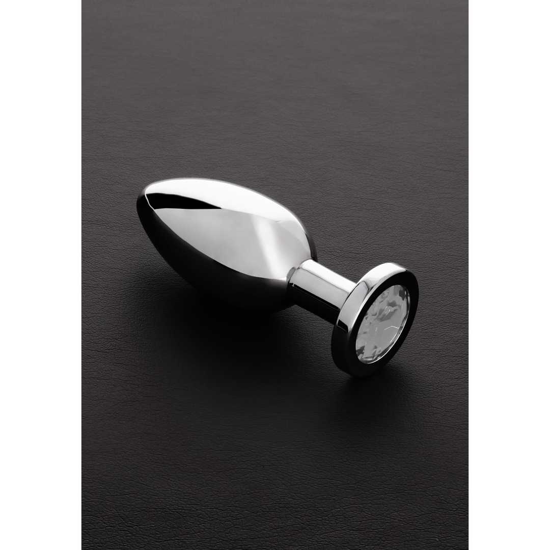 Analplug mit Schmuckstein Silber 10,4 cm