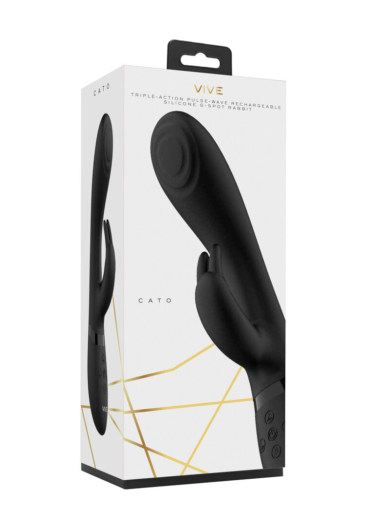 Rabbit-Vibrator Vive Cato Pulse Rabbit Schwarz 21,5 x 3,6 cm – Ansicht 2
