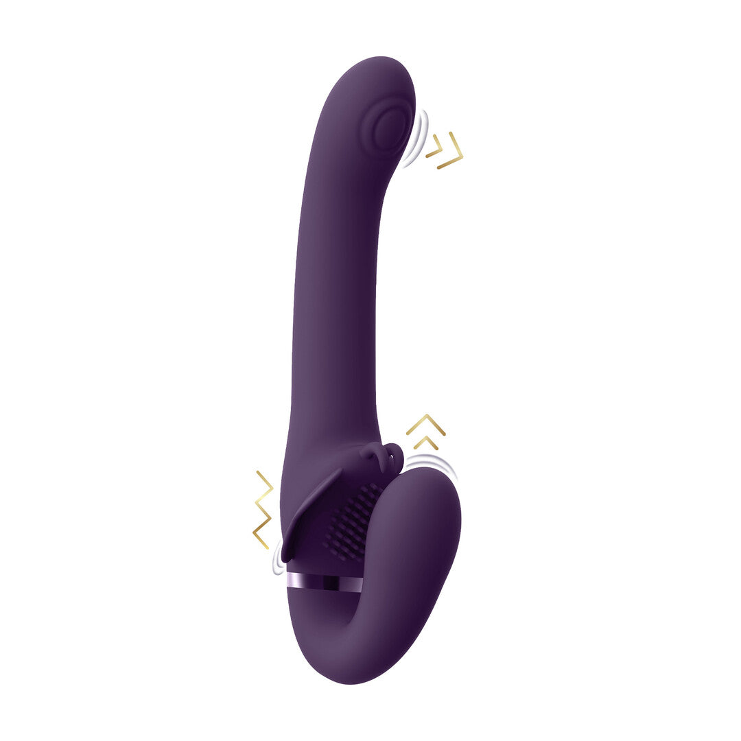 Strap-on Vive Satu Strapless mit Pulswelle Lila 23 x 3,2 cm