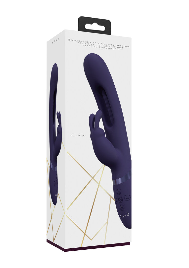 Rabbit-Vibrator Vive Mika mit klopfender Zunge Lila 23,2 x 3 cm – Ansicht 2