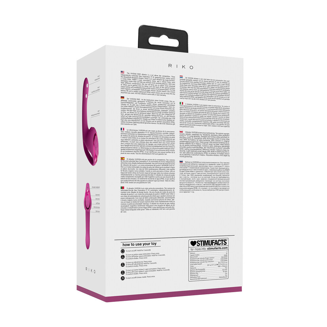 G-Punkt-Vibrator Vive Riko mit Fingerbewegung Pink 20 x 3 cm – Ansicht 3