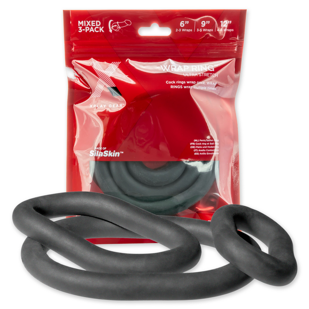 Penisring Ultra Wrap 2er-Set Schwarz 17,5 und 30 cm