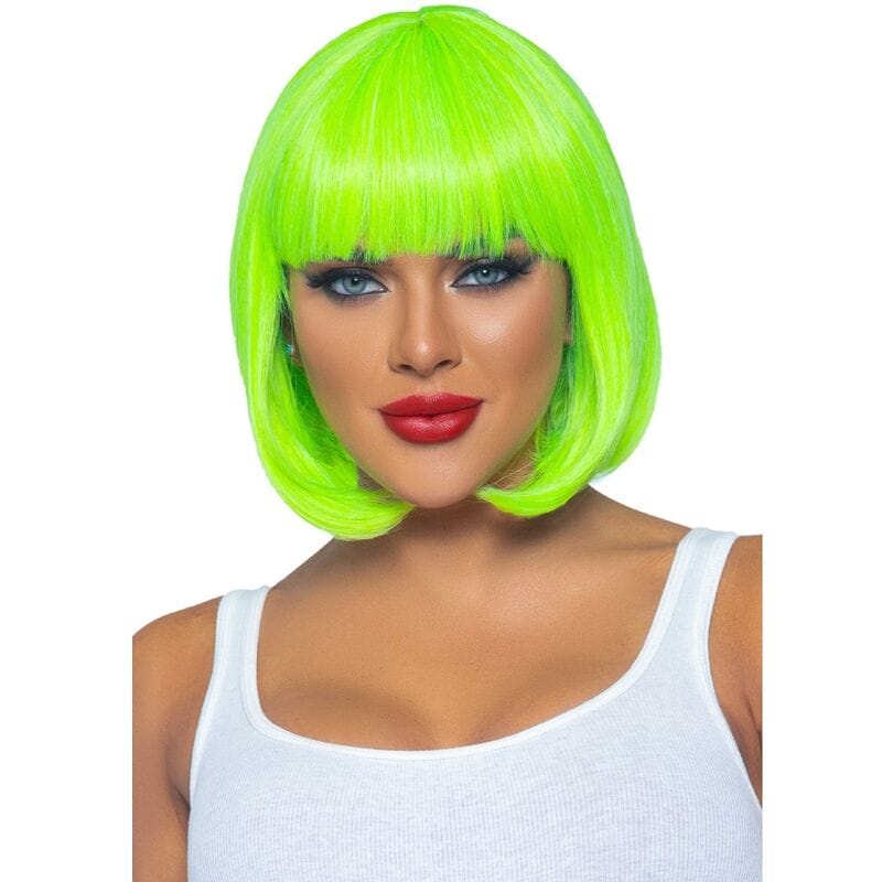 Accessoire Fluoreszierende Bob-Perücke Neongrün