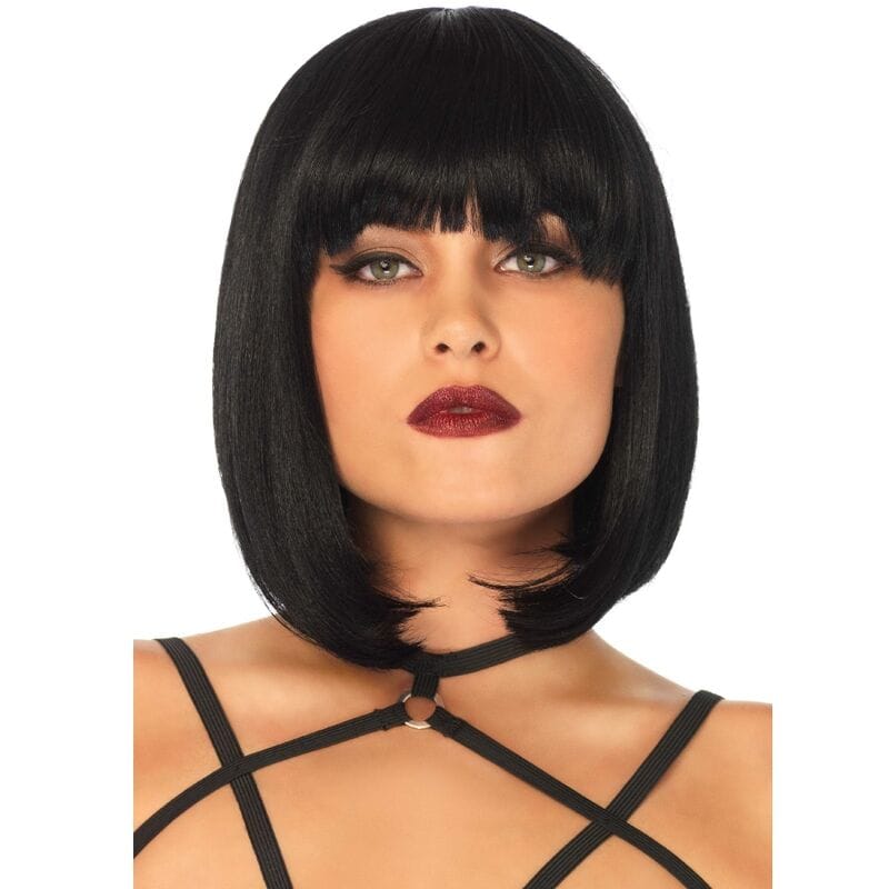 Accessoire Kurze natürliche Bob-Perücke in Schwarz