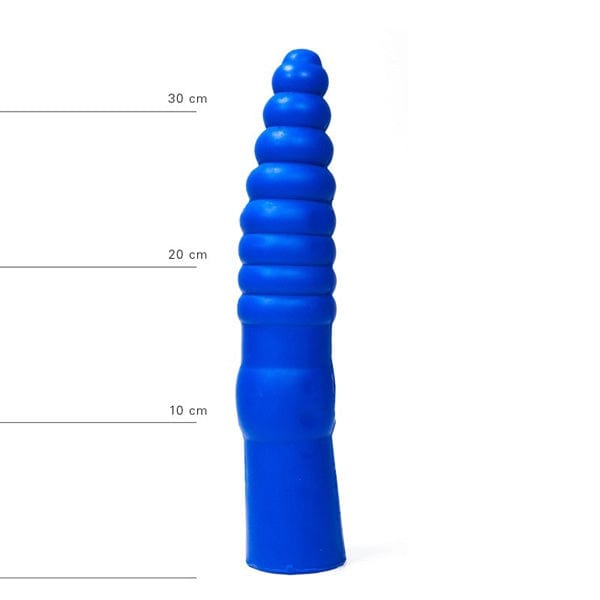 All Blue Ribbed Dildo 33 x 6 cm