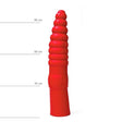 All Red Ribbed Dildo 33 x 6 cm