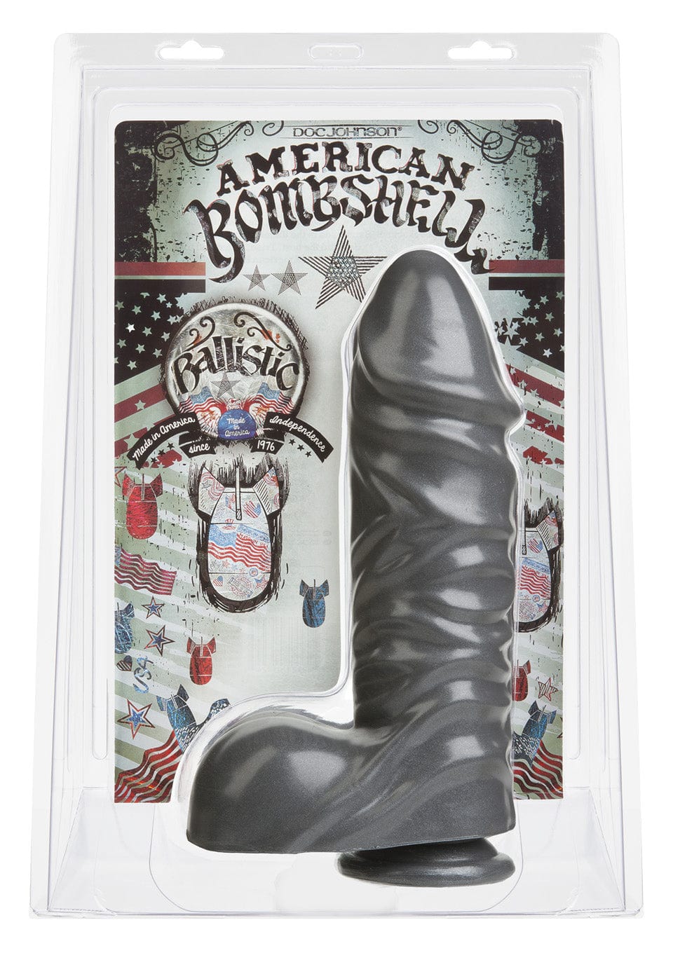 American B Ballistic Gun Metal Dildo 27 x 7 cm
