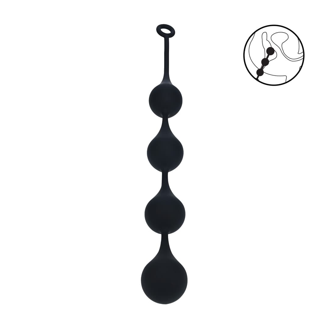 Analkette aus Silikon in Tropfenform Schwarz XXL 54,5 x 6 cm
