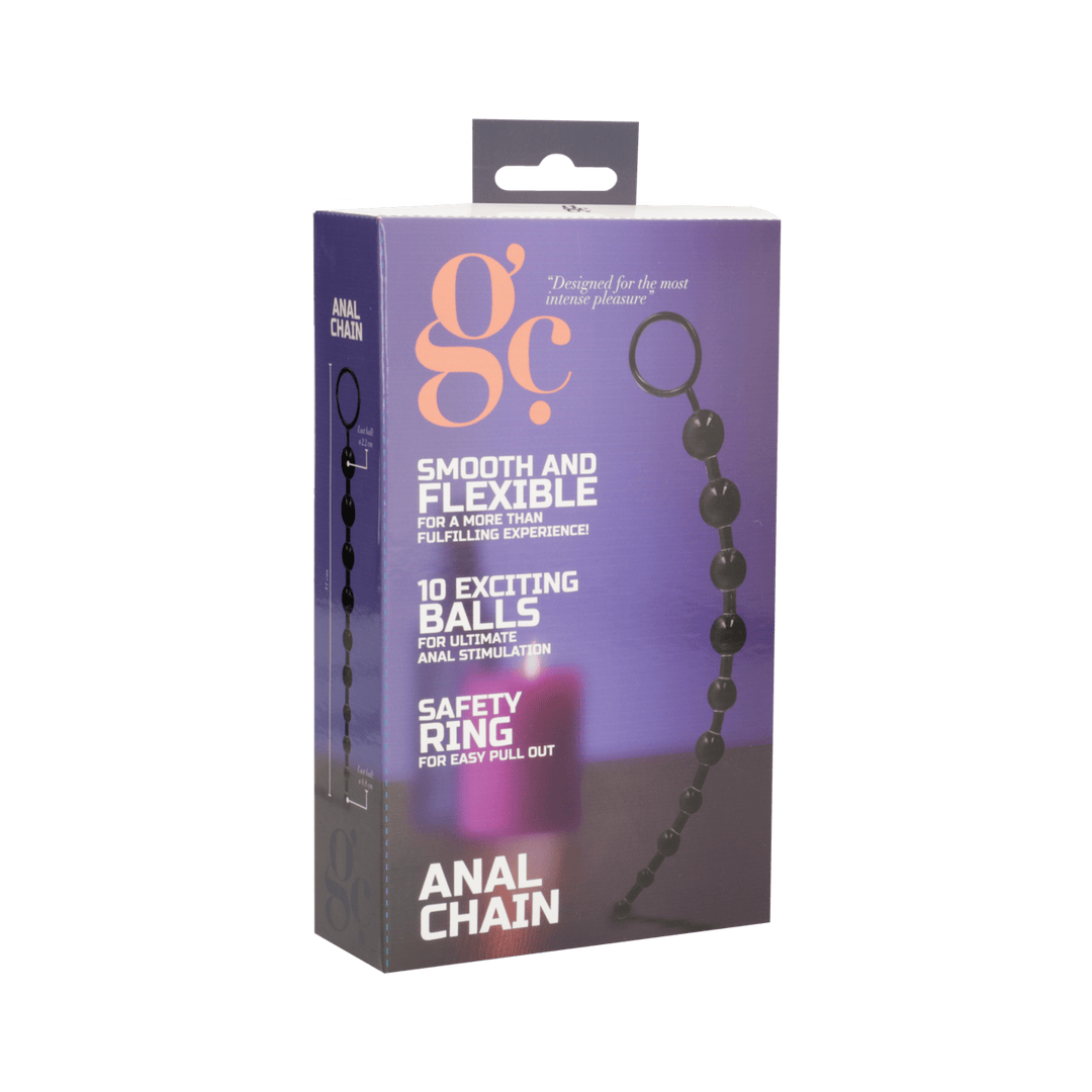Analkette GC Schwarz 30 x 2,3 cm – Ansicht 2